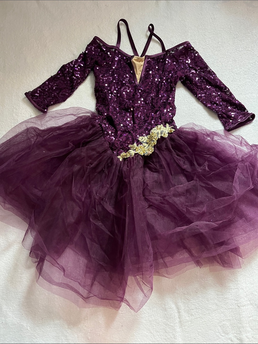 Weissman Deep Purple Sequin Tulle Dance Costume